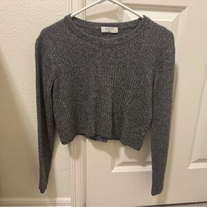 Babaton on Charcoal Ribbed Crew Neck Sweater